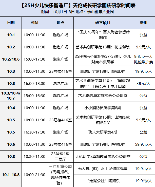 国庆研学来创产十余场趣味课程开启开元棋牌试玩张槎有趣随时欢聚②｜(图2)